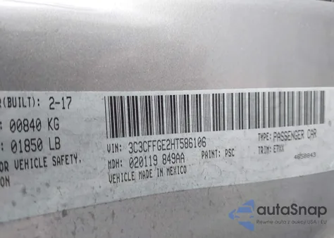2017 Fiat 500E Battery Electric from USA, damaged, VIN 3C3CFFGE2HT586106